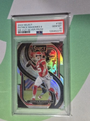 Patrick Mahomes II 2024 Panini Select #120 Die-Cut Silver Prizm PSA 10