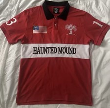 Haunted Mound Embroidered Red Polo Shirt Y2K Tshirt HipHop Retro Pumpkin