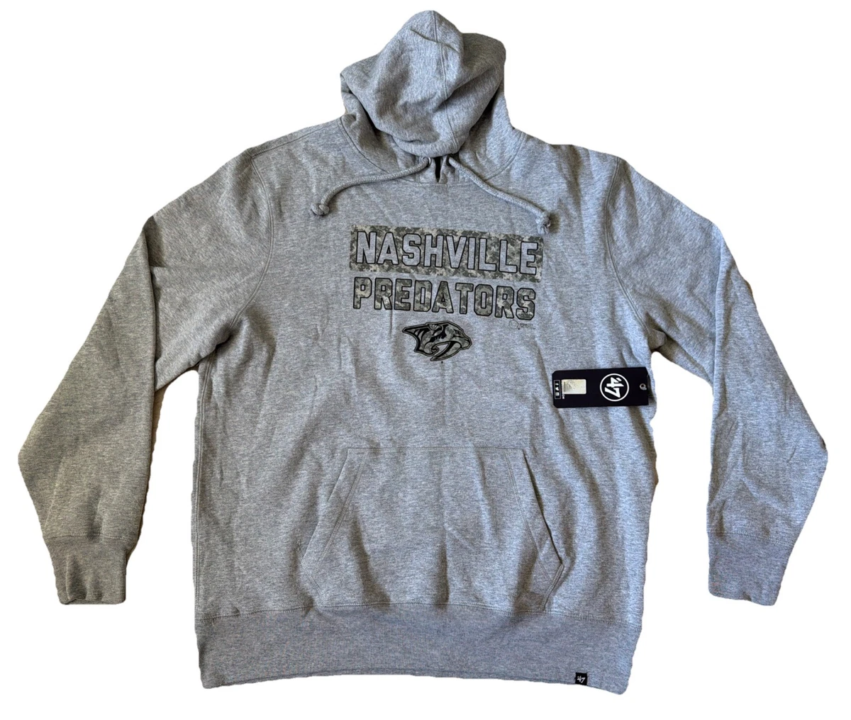 Sweat à capuche pour homme Profile Navy Nashville Predators, grandes tailles, logo Arch Over
