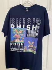 PHISH - Dark Blue Navy Concert T Shirt Amsterdam 1997 World Tour XL Gildan