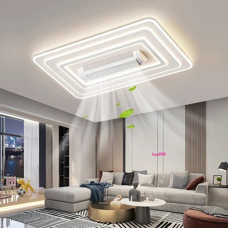 Invisible Bladeless Ceiling Fan Chandelier Smart Home Decor Light Living Room