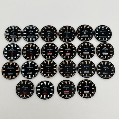 28.5mm Retro Black Watch Dial Green Lume for NH35 NH36 4R 7S Movement Accessorie