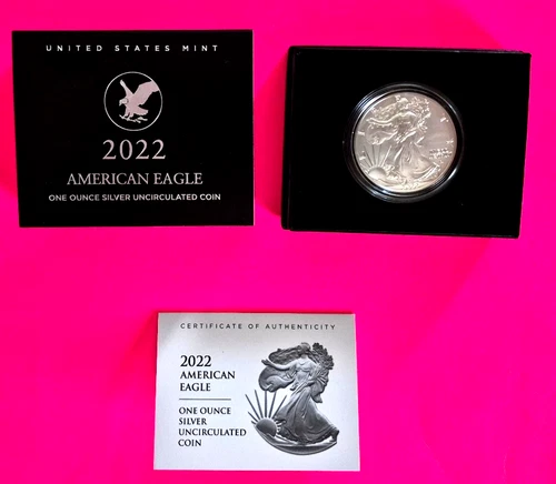 2022-W SILVER AMERICAN EAGLE ONE OUNCE UNCIRCULATED COIN- #22EG