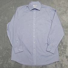 Cremieux Shirt Mens 16 33 Blue Advanced Generation Supima Non Iron Long Sleeve 