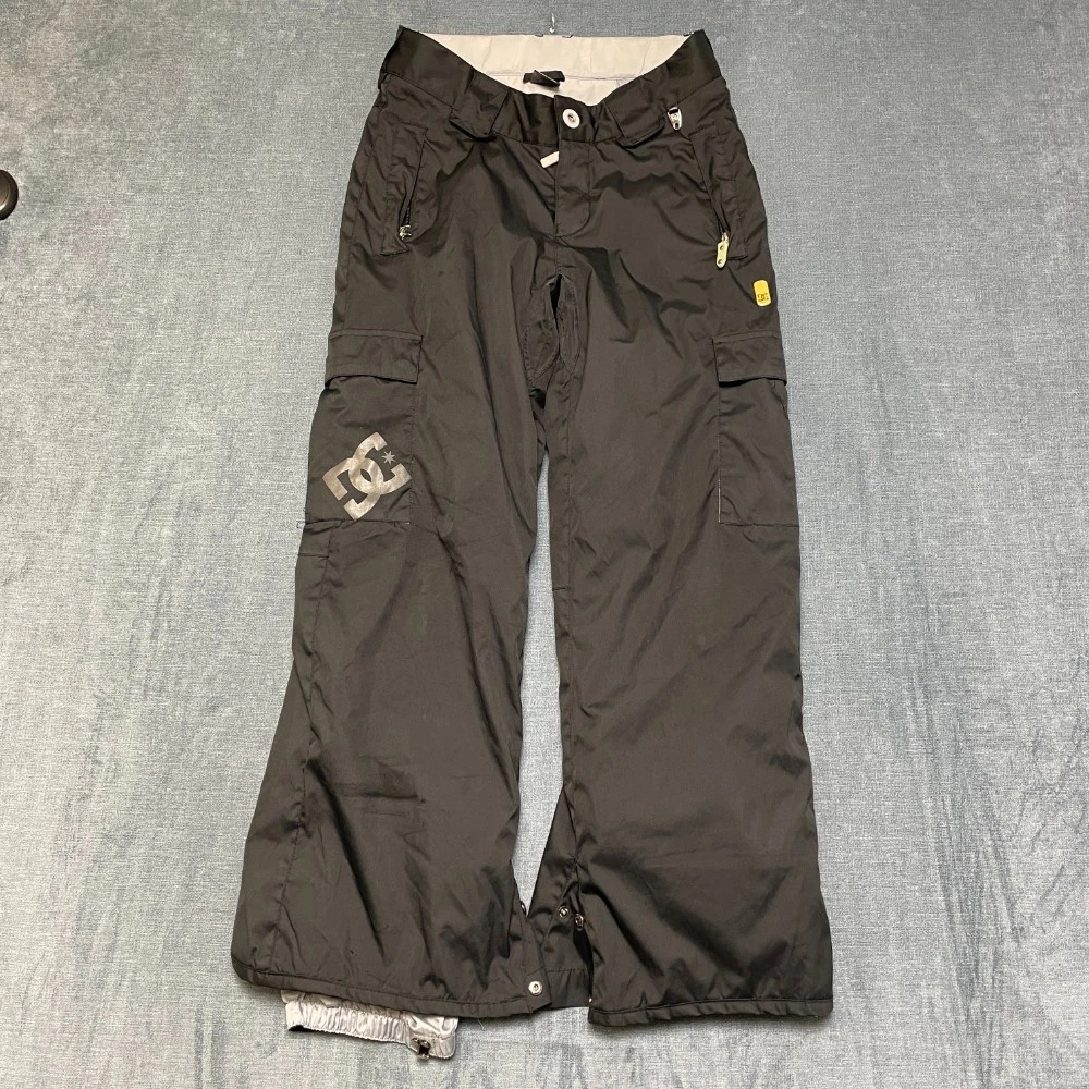 DC Shoes Snowboard Pants Mens 29x28.5 Black Straight Utility Pockets Snap Button