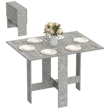 HOMCOM Wooden Folding Table Writing Desk Grey