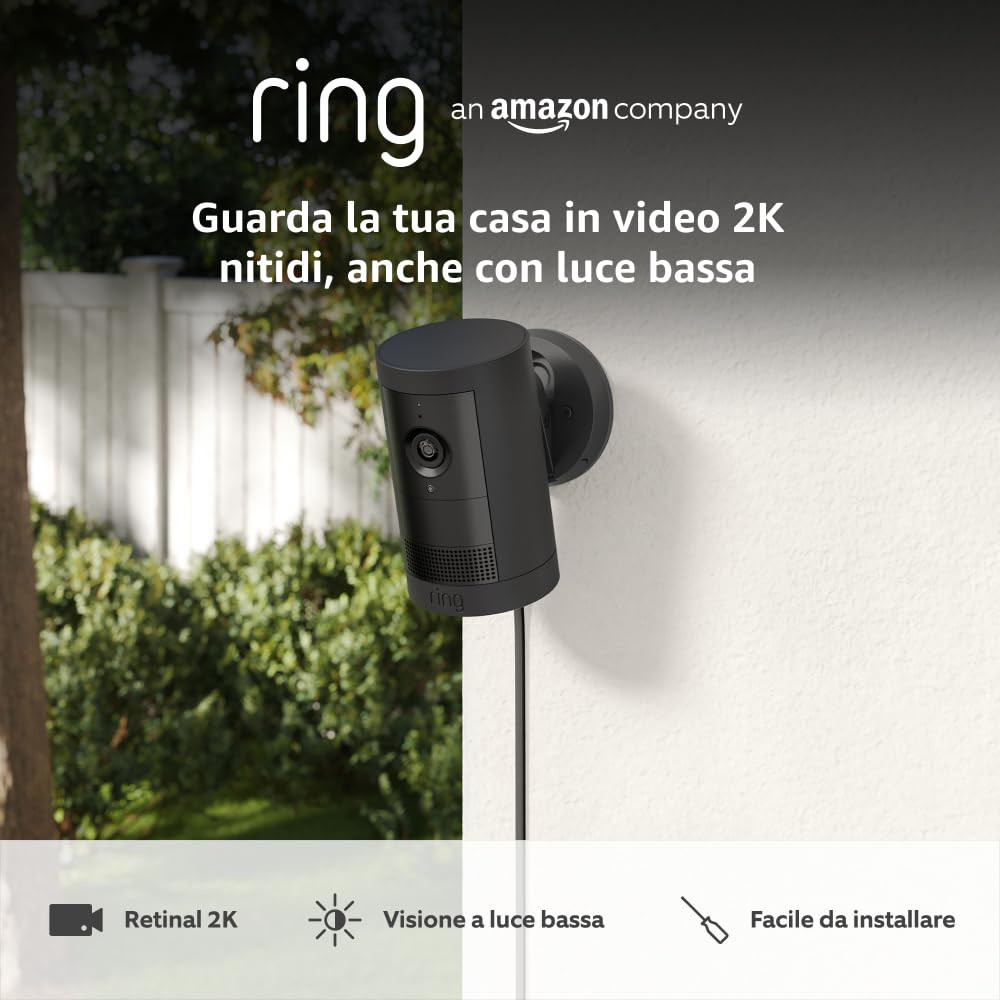 Outdoor Camera Plus 2K G | Videocamera Esterna Plug-In Professionale
