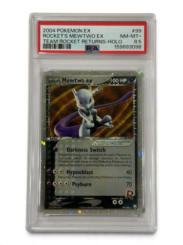 Rocket's Mewtwo ex graded PSA 8.5 for sale on eBay
