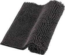 Chenille Non-Slip Bath Mat, Dark Brown 20"x32"