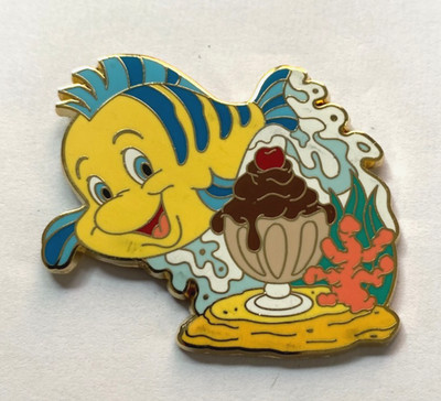 DISNEY PIN BADGE DSSH - Flunder - Pin Traders Delight PTD Little Mermaid LE400