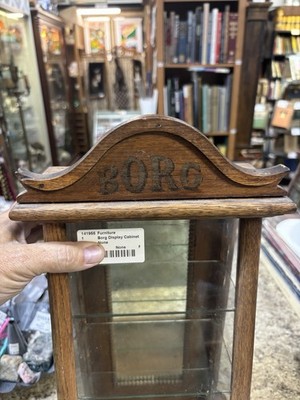 Antique Countertop Display Case BORG Glass shelf 18th C, cabinet