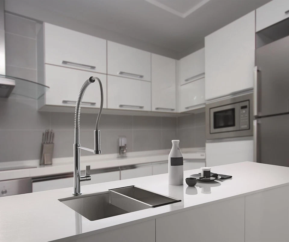 Colador de pico Franke PX-70S con asas negras, pequeño, plateado Foto 2 de 2