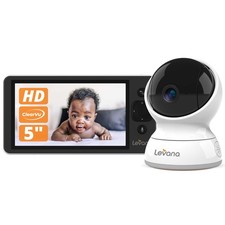 Levana Ella Video Baby Monitor, 5'' 720P Screen, PTZ Camera, 4 Days Battery Life