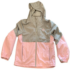 Gerry Girls Hooded Colorblock Gray Pink Full Zip Size 14-16 Outdoor Sport 054