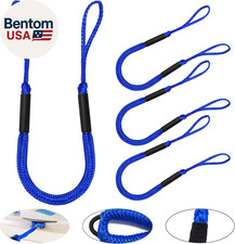 4 Pack Boat Bungee Dock Lines, 4-5.5Ft PWC Dock Line with Loop, Boating Gifts fo