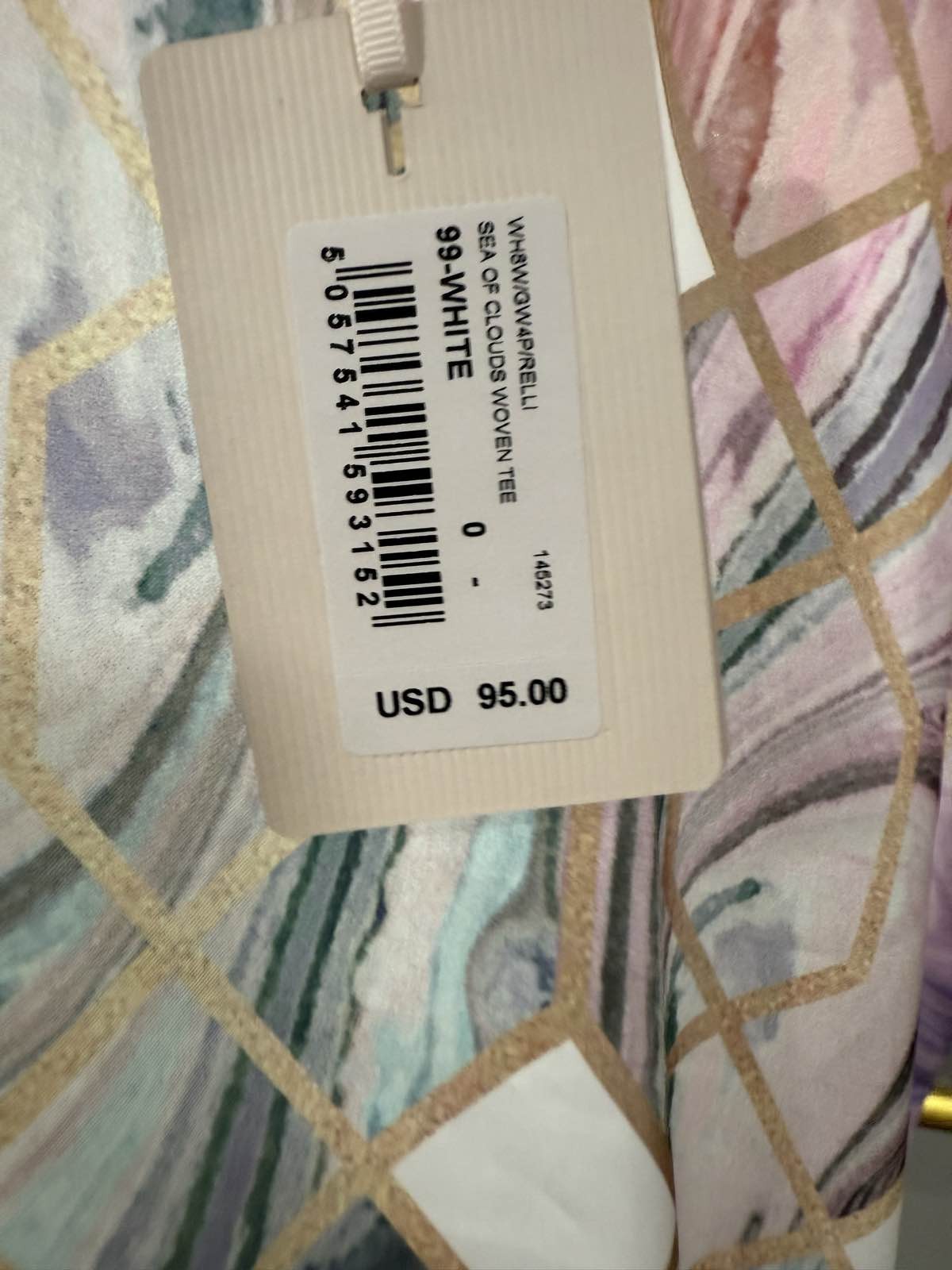 Ted Baker Sea of Clouds Metallic Cap Sleeve Blouse Top Sz 0/Small Pastel Gold