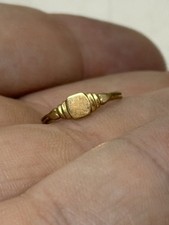 Antique 10K Gold Baby Ring Size 1 Infant Child Tiny Signet