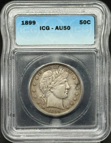 1899 Barber Half Dollar ICG AU-50