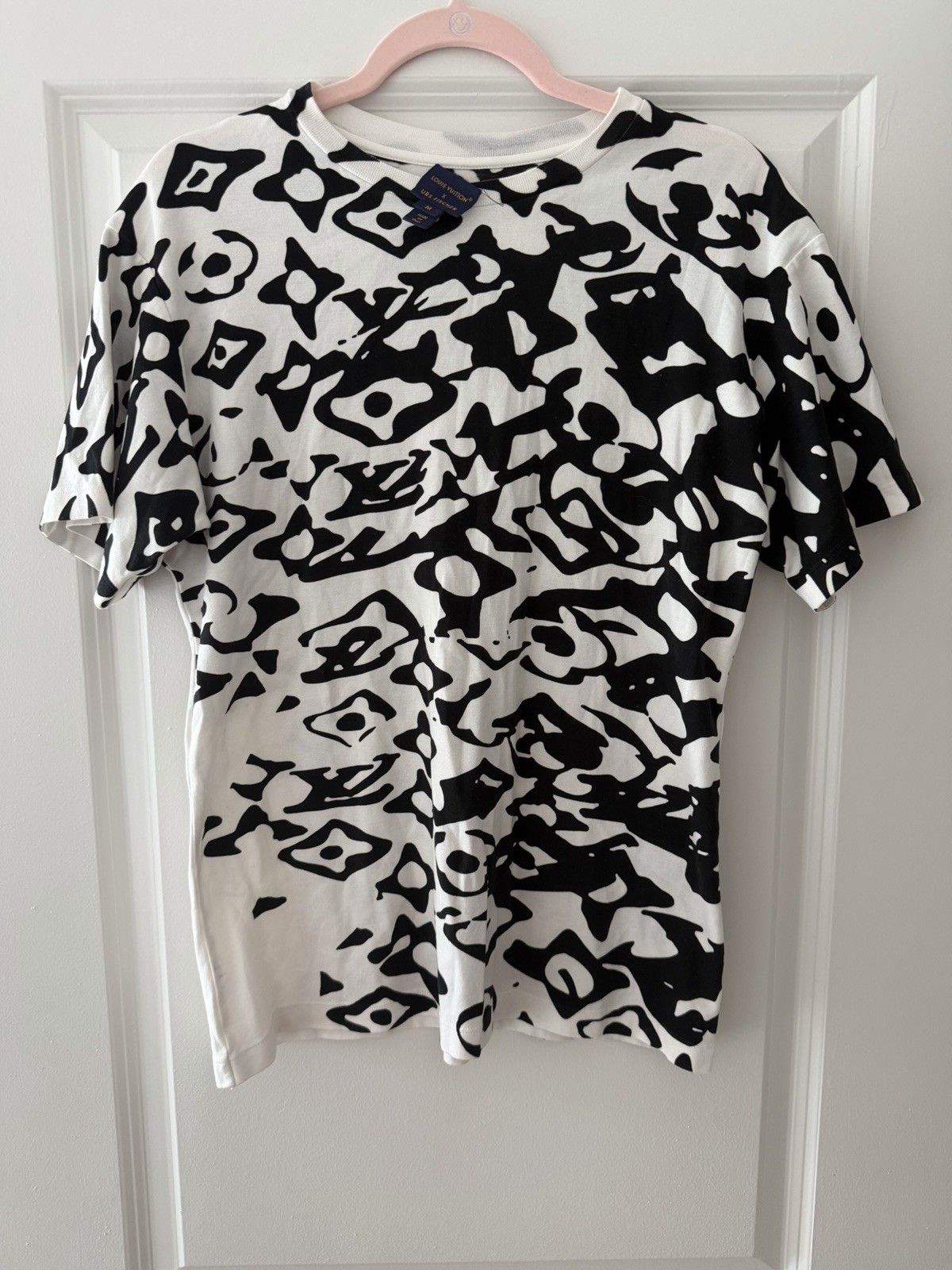 Louis Vuitton x Urs Fischer Men’s Crew Neck Graphic Print T-Shirt Black/White M