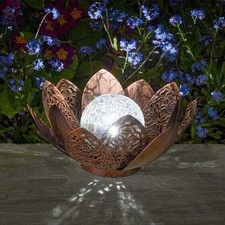 Large Colour Changing Solar Light 27cm Weatherproof Lotus Solar Lantern with