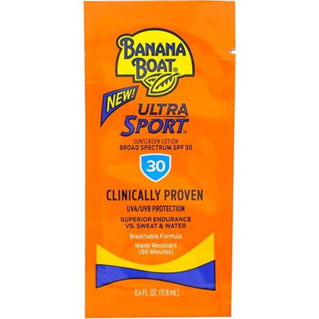 Banana Boat Sport Sunscreen, SPF 30 Lotion, Travel Packets, 