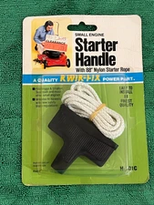 Vintage Small Engine Pull Starter Handle w/ Rope, Kwik-Fix, Made in USA H-101C