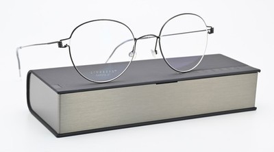 LINDBERG Brille Dakota 49-21 145W Col K24M/PU9 Air Titanium Rim Rund Shiny Black