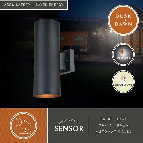 Vaxcel Lighting T0653 Chiasso 2 Light 14" Tall Outdoor Wall - Black - Picture 12 of 12