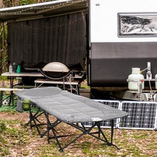 Outsunny Feldbett Campingbett mit Tasche, Becherhalter, Campingliege, Schwarz