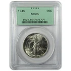 New Listing1945 Liberty Walking Silver 50cMS 65 PCGS Uncirculated SKU:CP1414