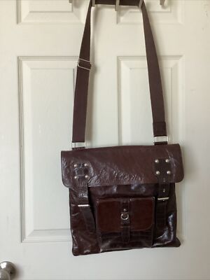claudia firenze leather messenger Crossbody Bag
