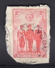 Queensland MT TYSON postmark on WW11 forces 2d red stamp on piece