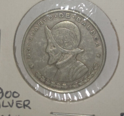 1961 Panama 1/4 Balboa World Silver Coin VF