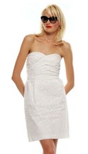 Marc Jacobs Amelie Flower Wicken White Strapless Dress 10 $368