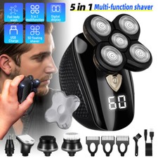 5D 5in1 Rotary Shaver Cordless Hair Trimmer Bald Head Razor Electric Men Wet Dry