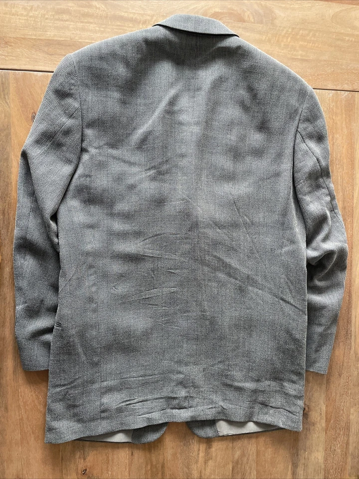 Chaqueta Abrigo Deportivo A Cuadros Hugo Boss Glen De Colección Para Hombres 40R 100% Mezcla Lana Blazer Foto 2 de 4