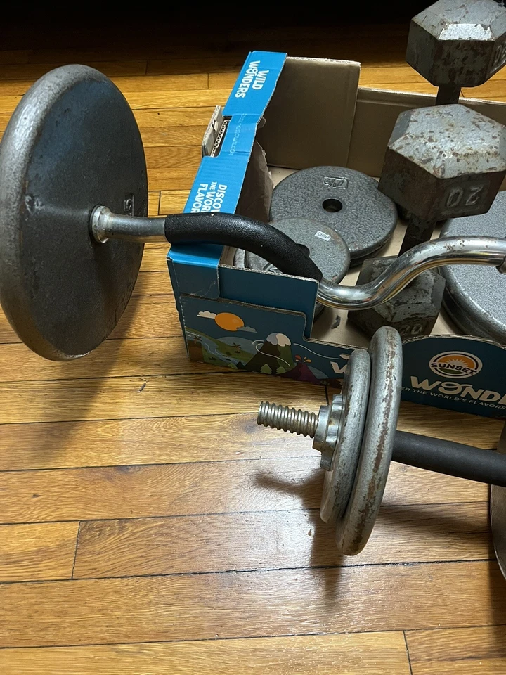 pesas sueltas mancuernas rizadora barra Foto 3 de 4