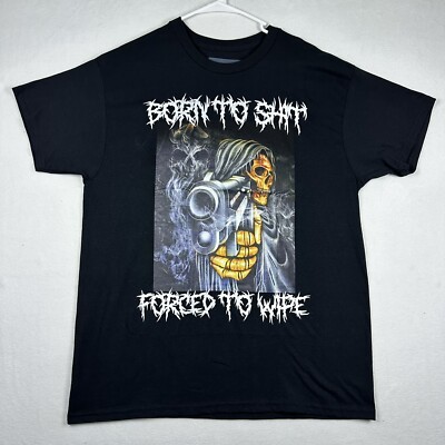 Teen Hearts Born to Sh!t T-Shirt Mens Large Black Metal Reaper Wild Crazy Y2K  