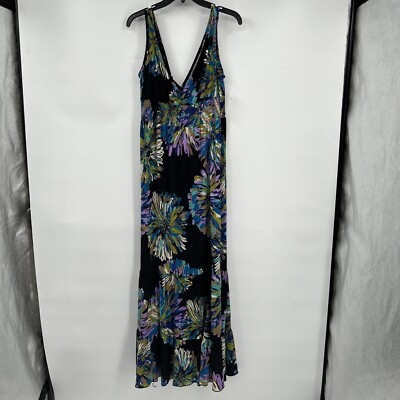 NWT AB Studio Maxi Dress Womens Sz L Black Floral Vback Empire Waist Sleeveless | eBay NWT AB Studio Maxi Dress Womens Sz L Black Floral Vback Empire Waist Sleeveless | eBay
