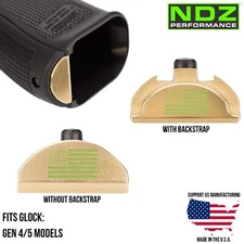 NDZ Brass Glock Gen 4/5 17 19 22 23 34 45 Weighted Grip Frame Slug Plug Green