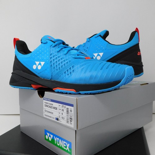Yonex US Men's 9.5 Wide 43 Power Cushion Sonicage 3 AC Tennis SHTS3WACEX Blue