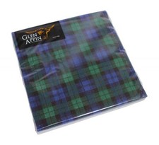 Glen Appin Of Scotland Scottish Blackwatch Tartan 3 Ply Paper Napkins