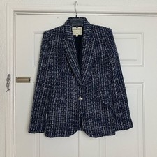 L'agence Chamberlain Tweed Blazer In Dark Blue Size 2