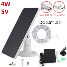 Solar Panel power For Outdoor Ring Spotlight Camera Security Cam Battery Charger