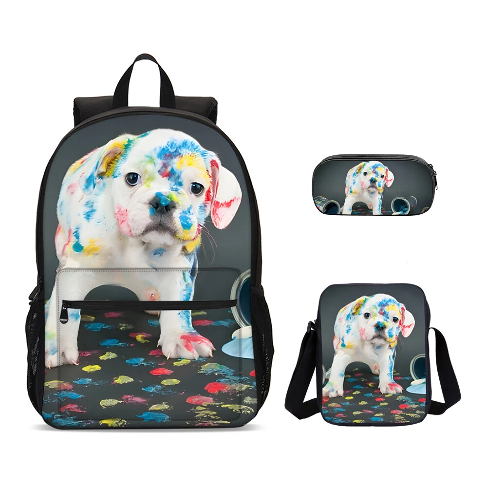 Silly Bulldog Puppy Backpack Set for Boys and Girls