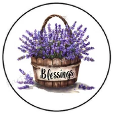 BLESSINGS LAVENDER RELIGIOUS ENVELOPE SEALS LABELS STICKERS PARTY FAVORS