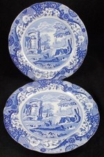 Spode Blue Italian Lot of 2 Dinner Plates Current Backstamp