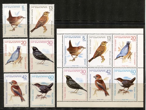 Bulgarien 1987, Vögel, Scott 3281-3286, 3286a, postfrisch