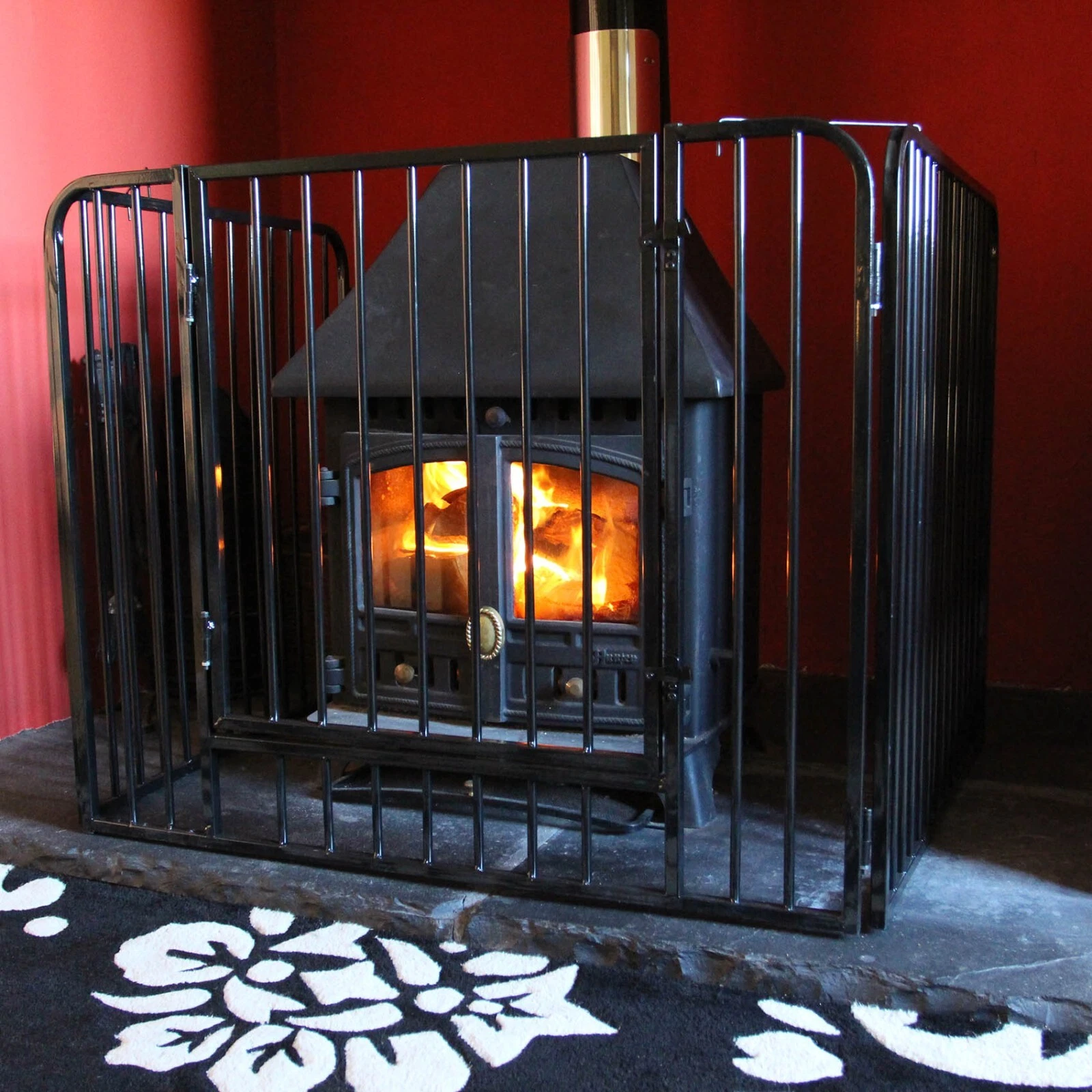 Nursery Fire Guard Safety Child Fireplace Stove Wood Burner Pet Screen Black