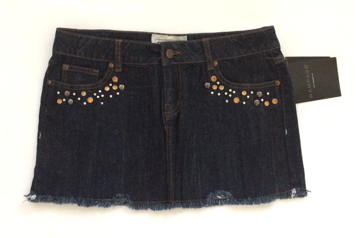 BNWT Rampage Juniors Ladies MIni Jean Skirt Sz 7 new Blue
